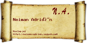 Neiman Adrián névjegykártya