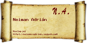 Neiman Adrián névjegykártya